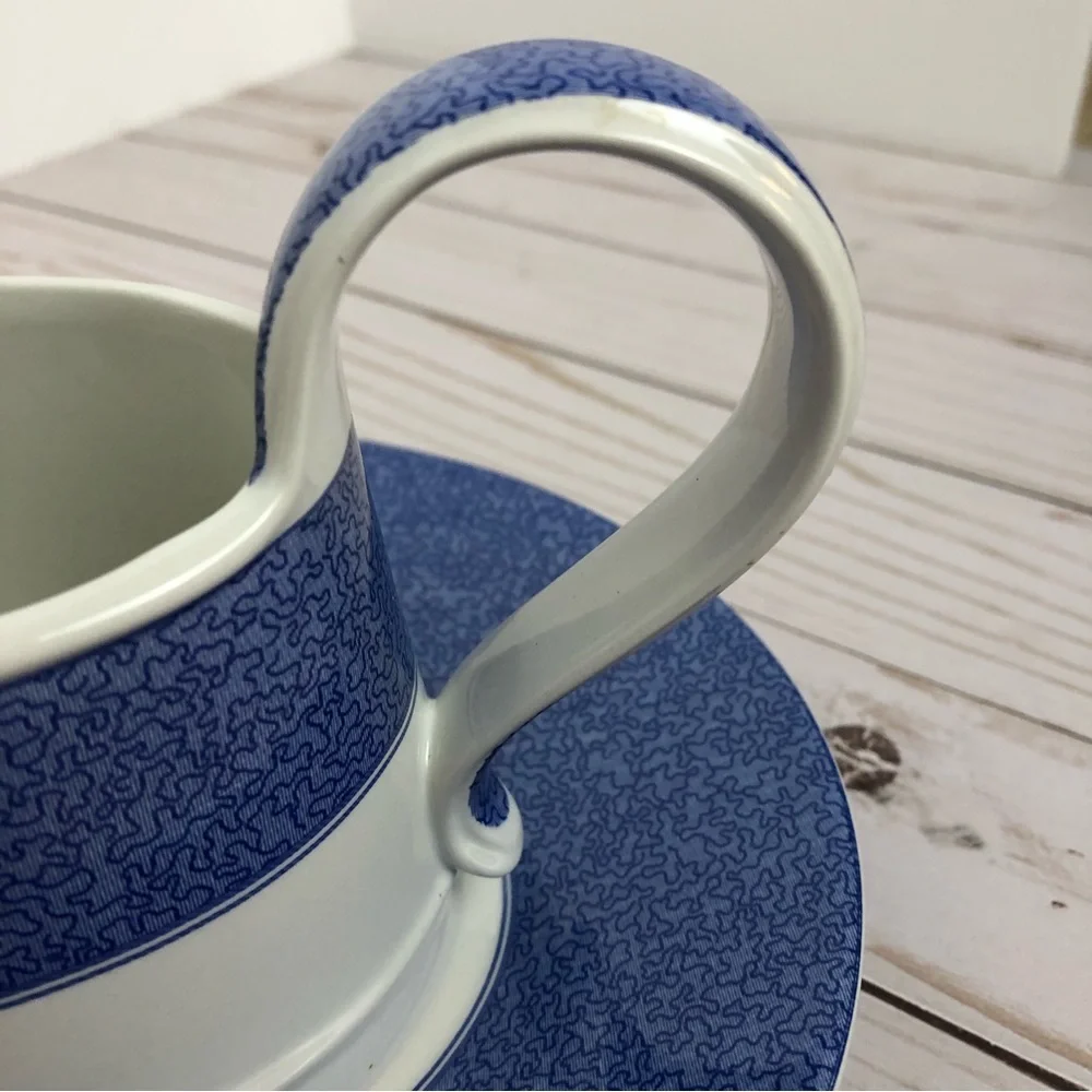 Spode Vermicelli Blue gravy boat and under plate